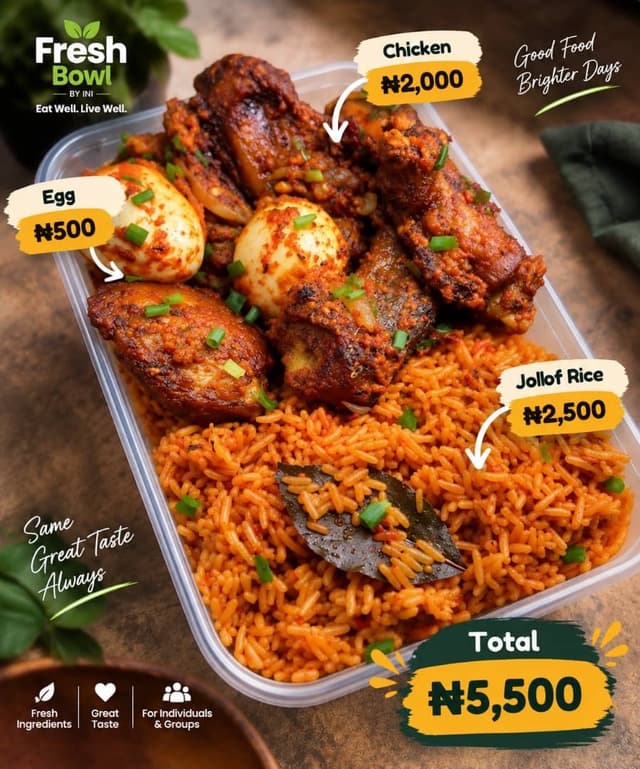 Jollof Rice with Chicken and eggs