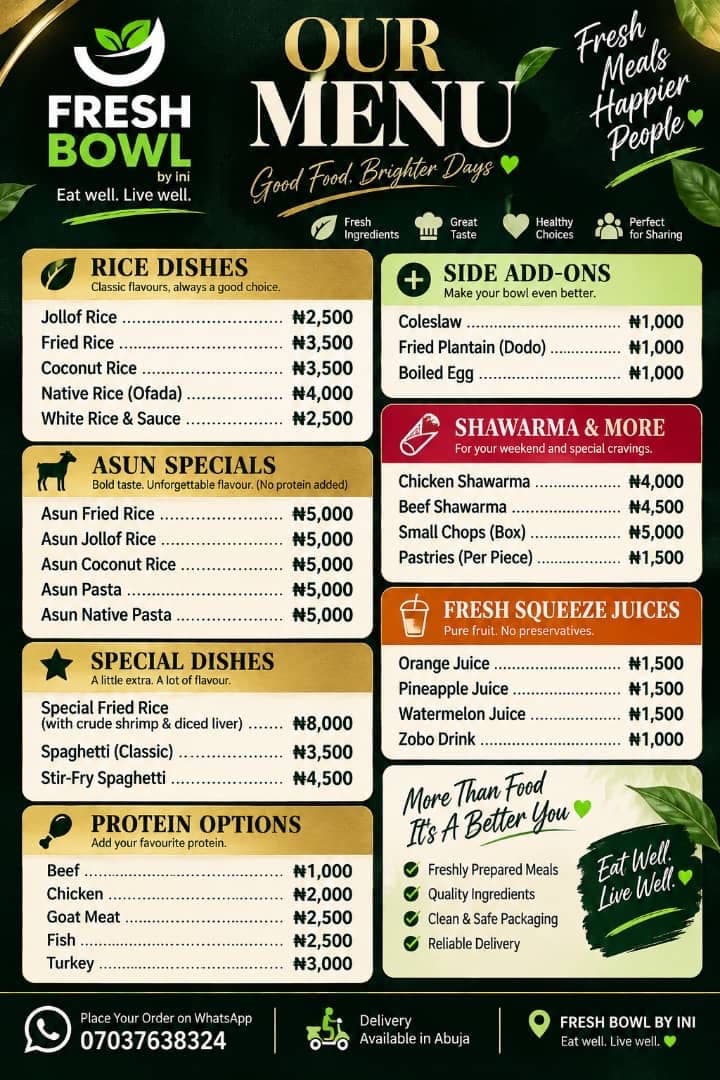 OUR MENU