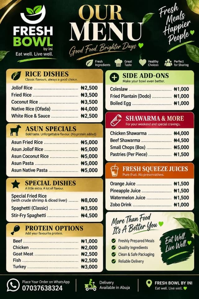 OUR MENU